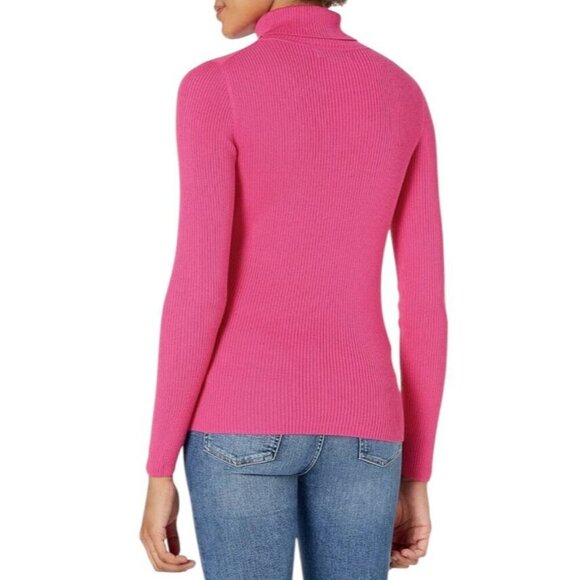 Amazon Essentials Women's Bright Pink Slim Fit Turtleneck Sweater SIZE-XL - Picture 7 of 8
